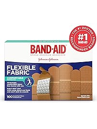 Band-Aid Brand Flexible Fabric Adhesive Bandages for Wound Care and First Aid, Assorted Sizes, 100 ct