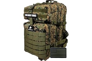 AMERICANPHOENIX 45L Elite Tactical Backpack | 3X Stronger Work & Military Backpack | Water Resistant and Heavy Duty | 3 Day MOLLE Bug Out Bag (Mossy Woods)