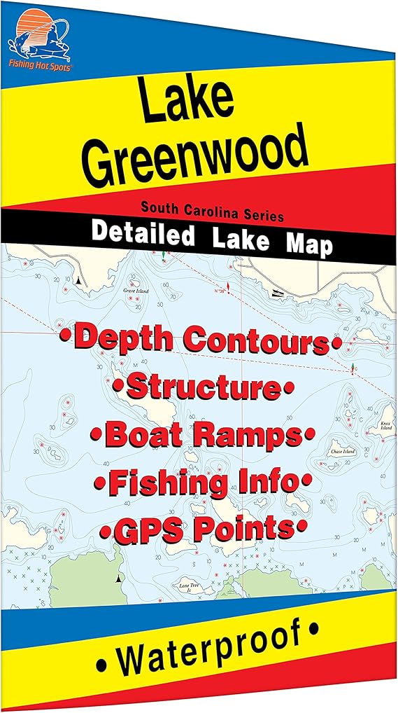 Lake Greenwood Fishing Map Sports & Outdoors