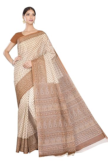 Womens Pure Cotton Printed Saree Without Blouse Piece