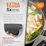 Tower Cerastone Induction Wok Pan 30 cm with Glass Infuser Lid Graphite view 4