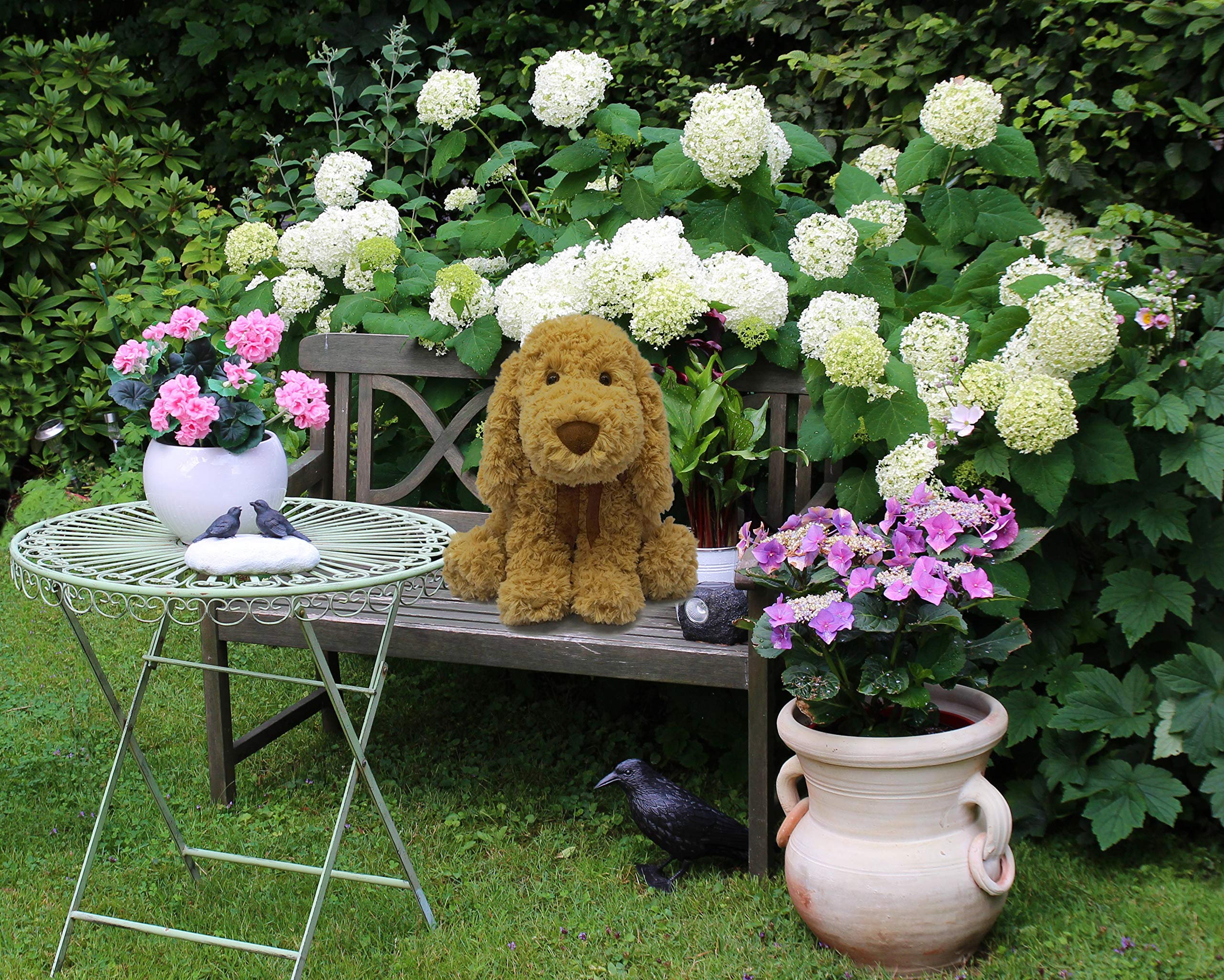 DORE Poodle Plush Animals Stuffed Dogs Flopsie Lovey Toy Light Blue Brown 11\'\'