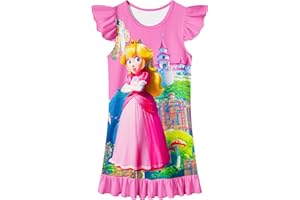 Poterloy Girls Princess Dress Toddler Kids Game Movie Costume Flutter Sleeves Casual Dress Home Play Wear