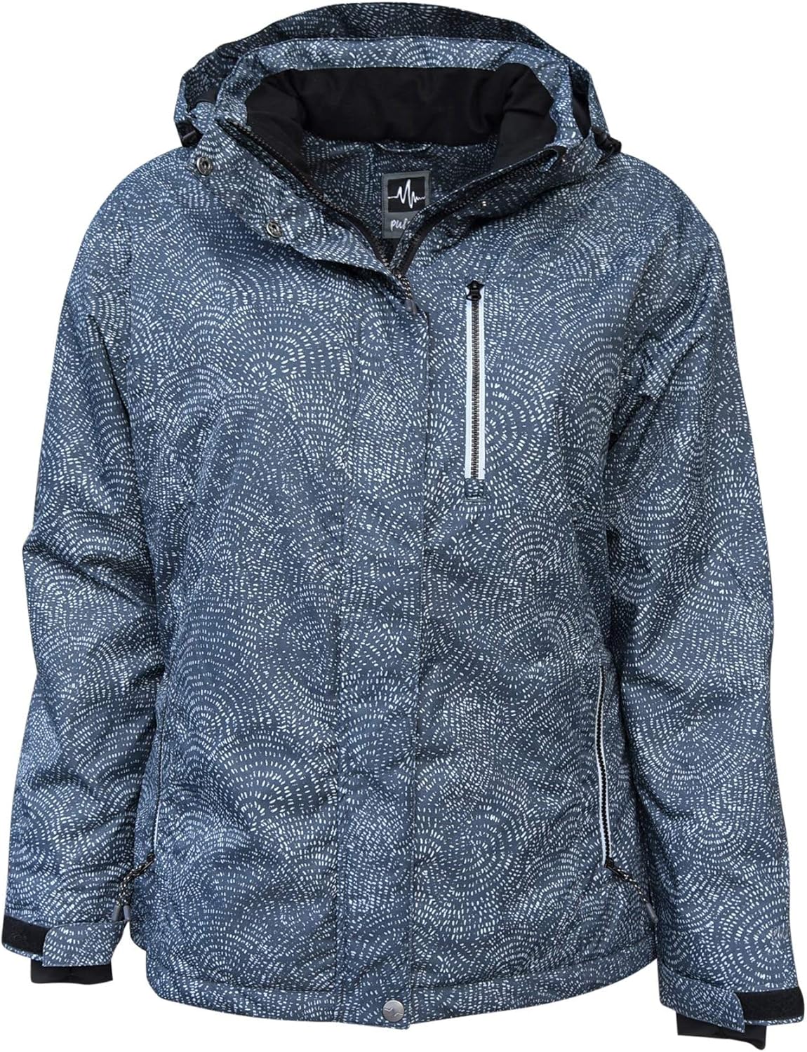 Pulse Women's Plus Size Extended Insulated Bevel Snow Ski Jacket: Clothing