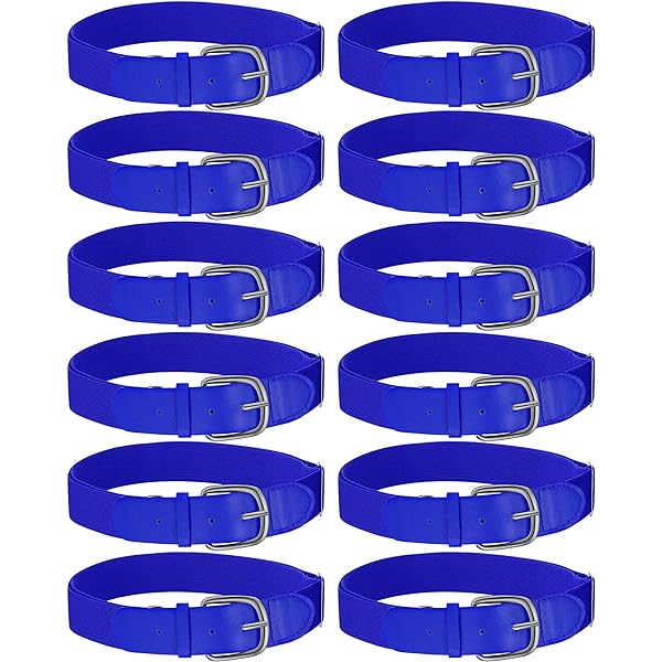Ceinture De Baseball élastique Réglable CALFOVERA - Bleu Foncé - Ceinture Sport Cuir PU Pour Softball, Football, Course