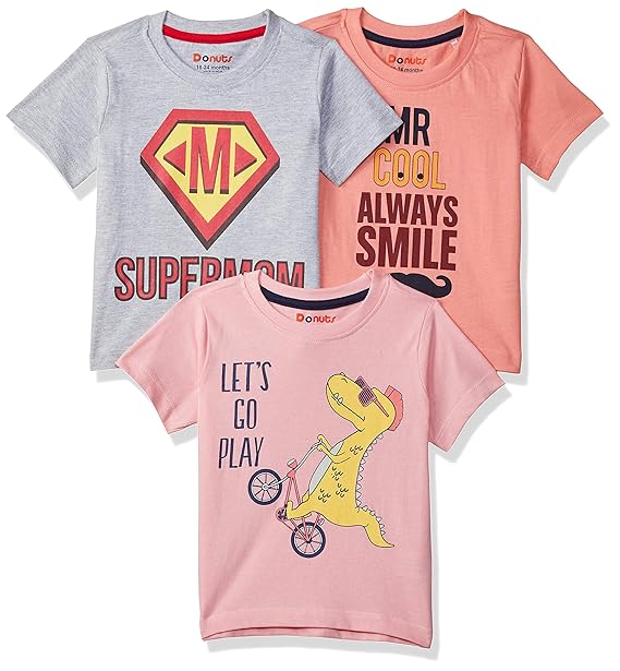 Baby-Boys Regular fit T-Shirt (Pack of 3)