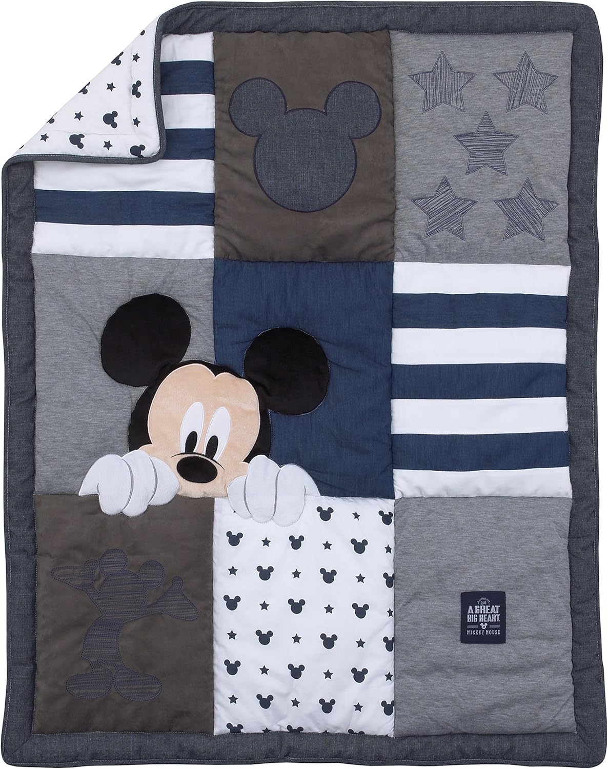 Disney Edredon De 5 Piezas De Mickey Mouse Con Protector De Cuna Y Sabanas A Juego Azul Celeste Ropa De Cama Panenkarya Bebe