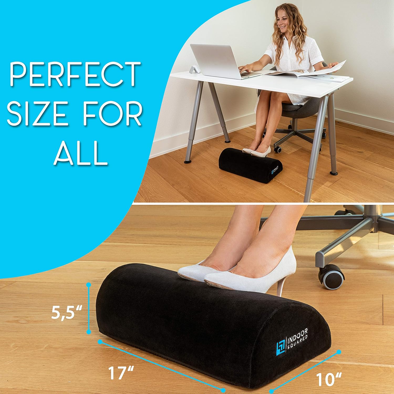 Under The Desk Foot Rest – Office Ergonomic Foot Rest Cushion for Under Desk with Orthopedic Teardrop Design for Long Work and Gaming - Computer Desk Footrest Pillow and Rocker : Office Products