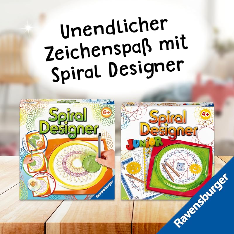 Spiral-Designer, Zeichnen Lernen für Kinder ab 6 Jahren, Kreatives Zeichen-Set für farbenfrohe Spiralbilder und Mandalas