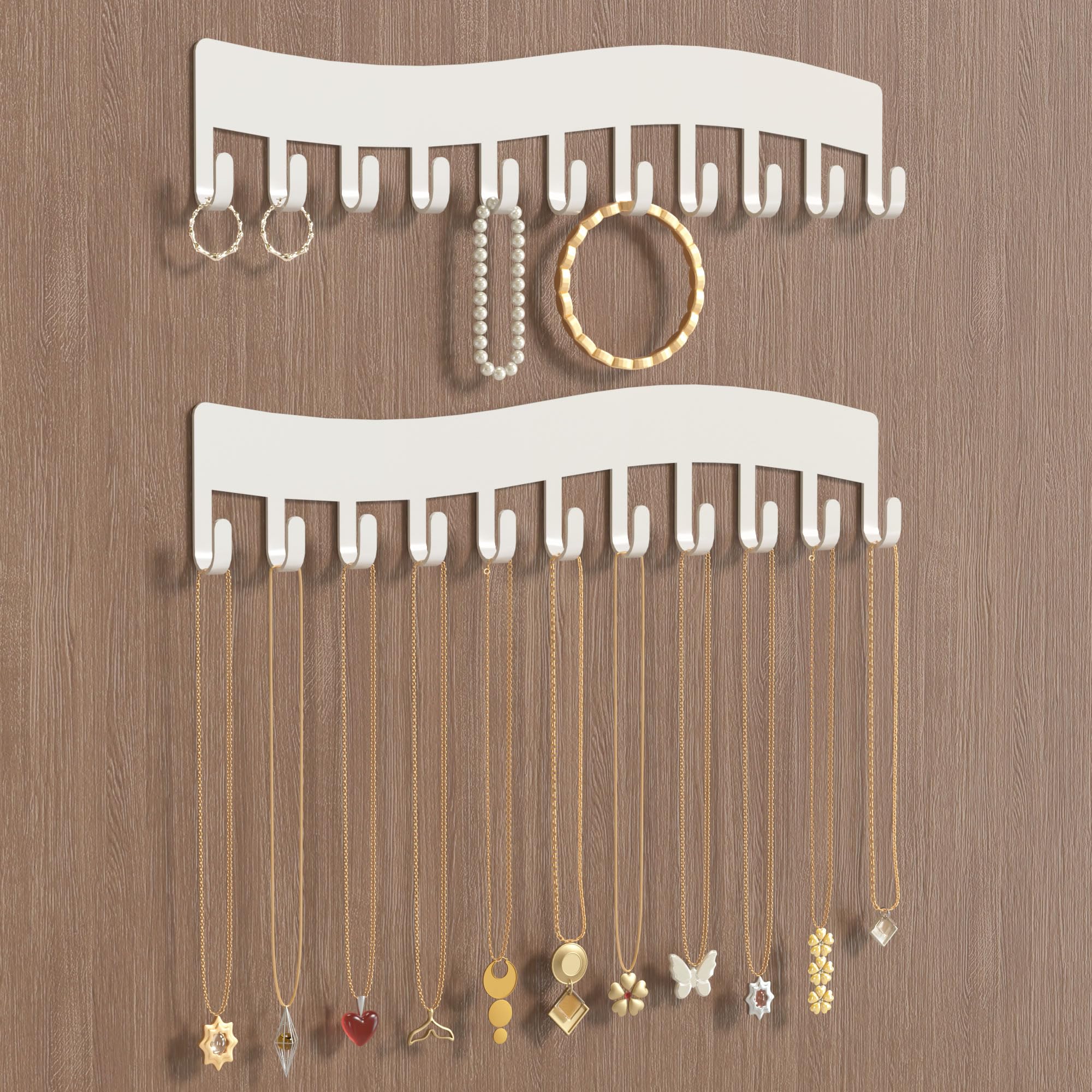Josmimic Necklace Holder Wall Organizer (White) — image 1