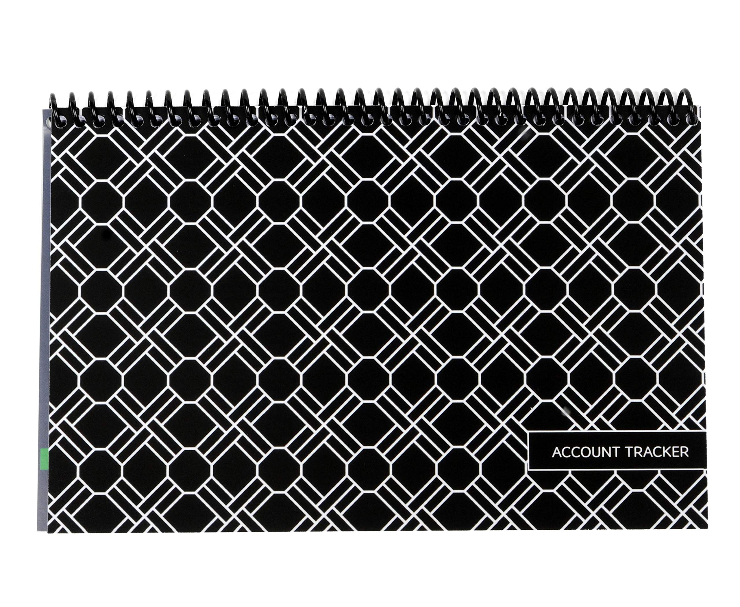 Superior Check and Debit Card Register - Simple Account Tracker - W I D E Edition - Black 8.5 inch x 5.5 inch