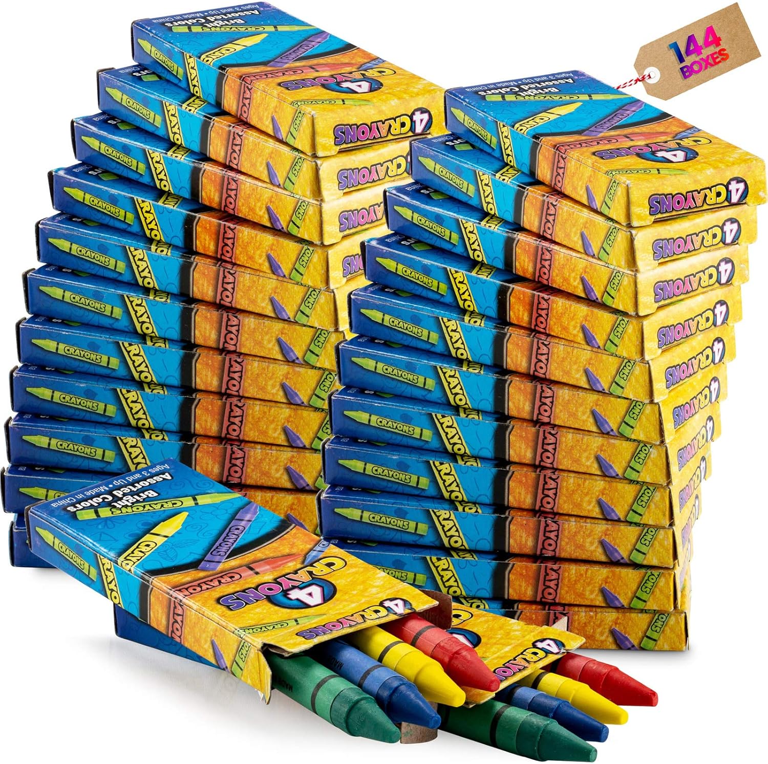 Coloring Crayons 150 Sets of 4Packs in a Box CrayonKing 600 Bulk Crayons