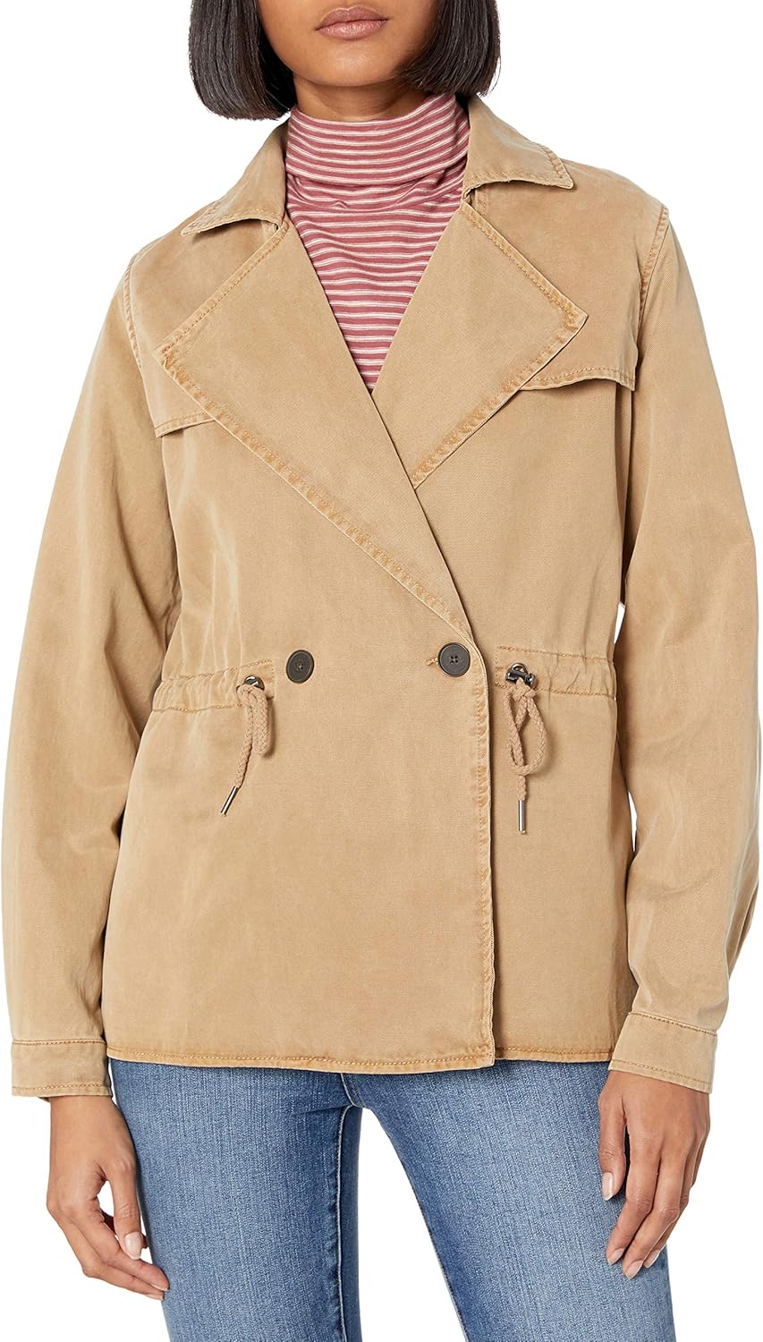 Lucky Brand Women's Cropped Trench Coat Jacket Amazon.co.uk Clothing