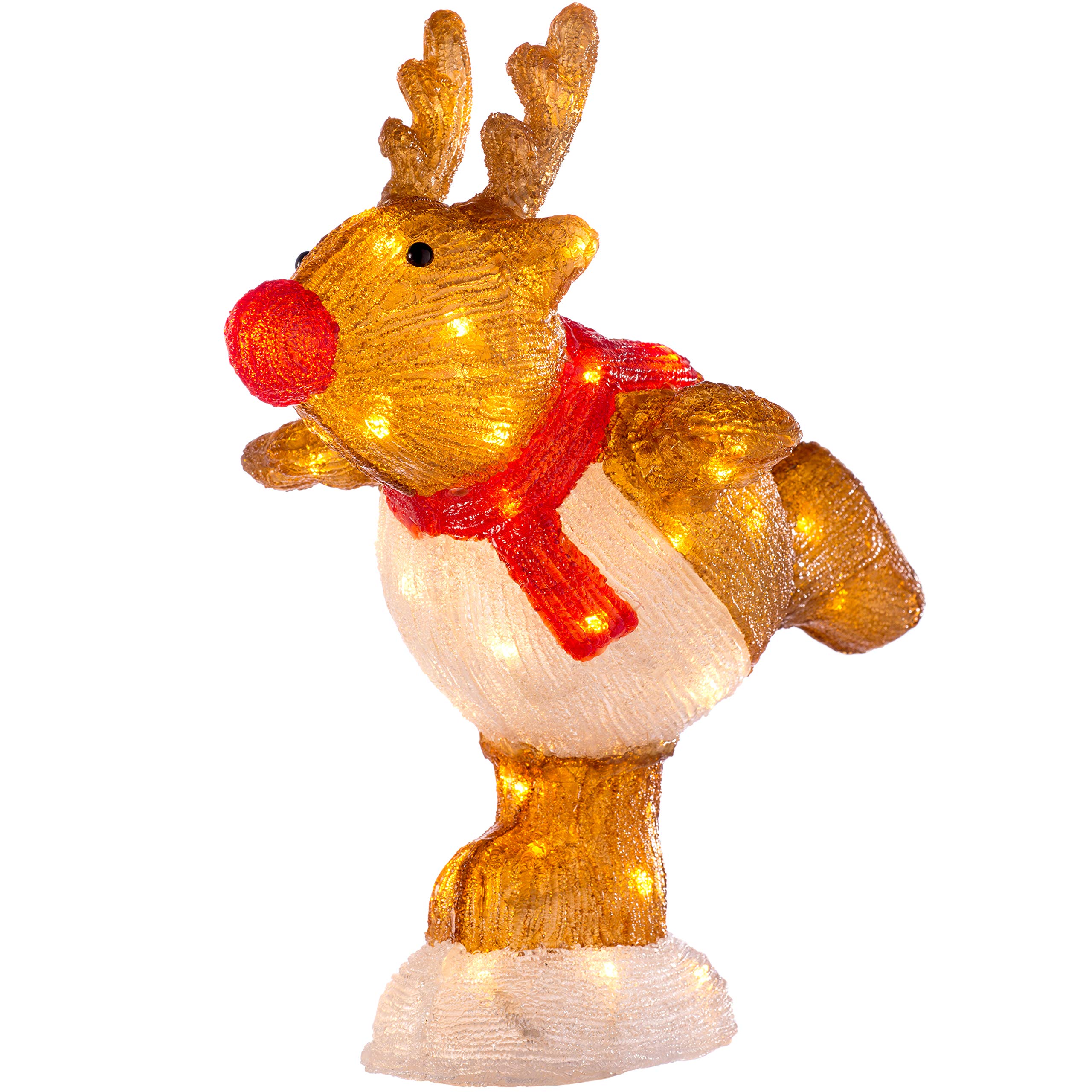 WeRChristmasAcrylic Skating Reindeer Christmas Decoration, 56 LED Lights, 39 cm