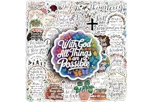 HYTTROLLY 50Pcs Inspirational Christian Stickers - Jesus Stickers - Waterproof, Fade-Resistant Bible Verse Stickers - Christian Stickers for Water Bottles, Journaling, Kids, Women, Men