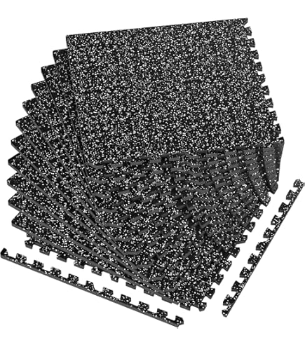 Amazon.com: SUPERJARE 0.4'' Thick 12 Pcs 48 Sq Ft Rubber Top