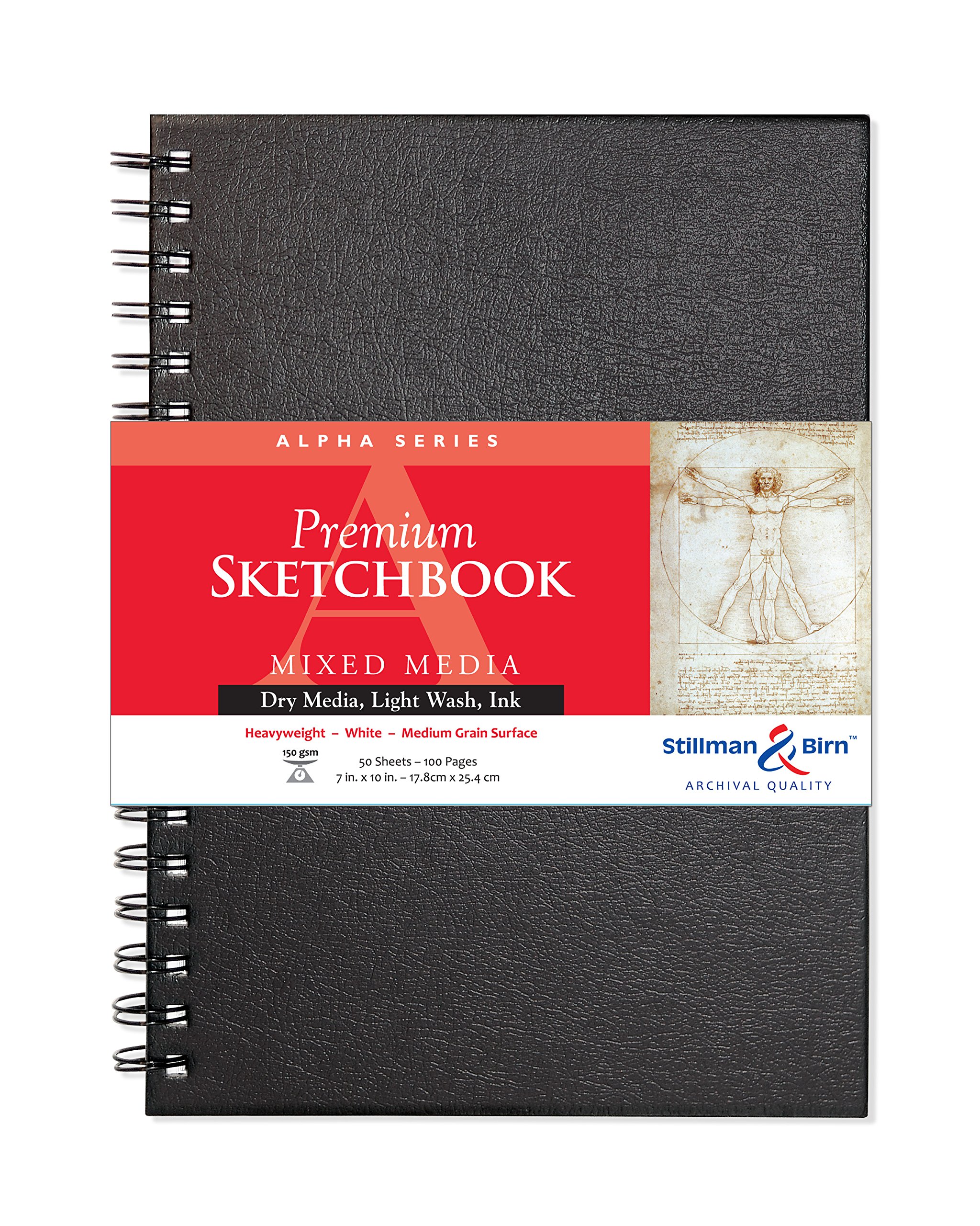 Stillman & Birn : Alpha Sketchbook 10 x 7in Wirebound 150gsm - Natural White Vellum