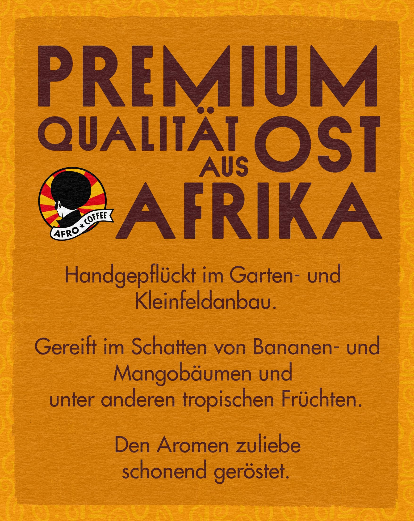 AFRO COFFEE Mild & Aromatic I 500g Premium Bio Kaffeebohnen Fairtrade I Arabica & Robusta Kaffee ganze Bohnen I Bohnenkaffee aus Ostafrika mit blumiger Note I handgepflückt, mittel geröstet, säurearm 6
