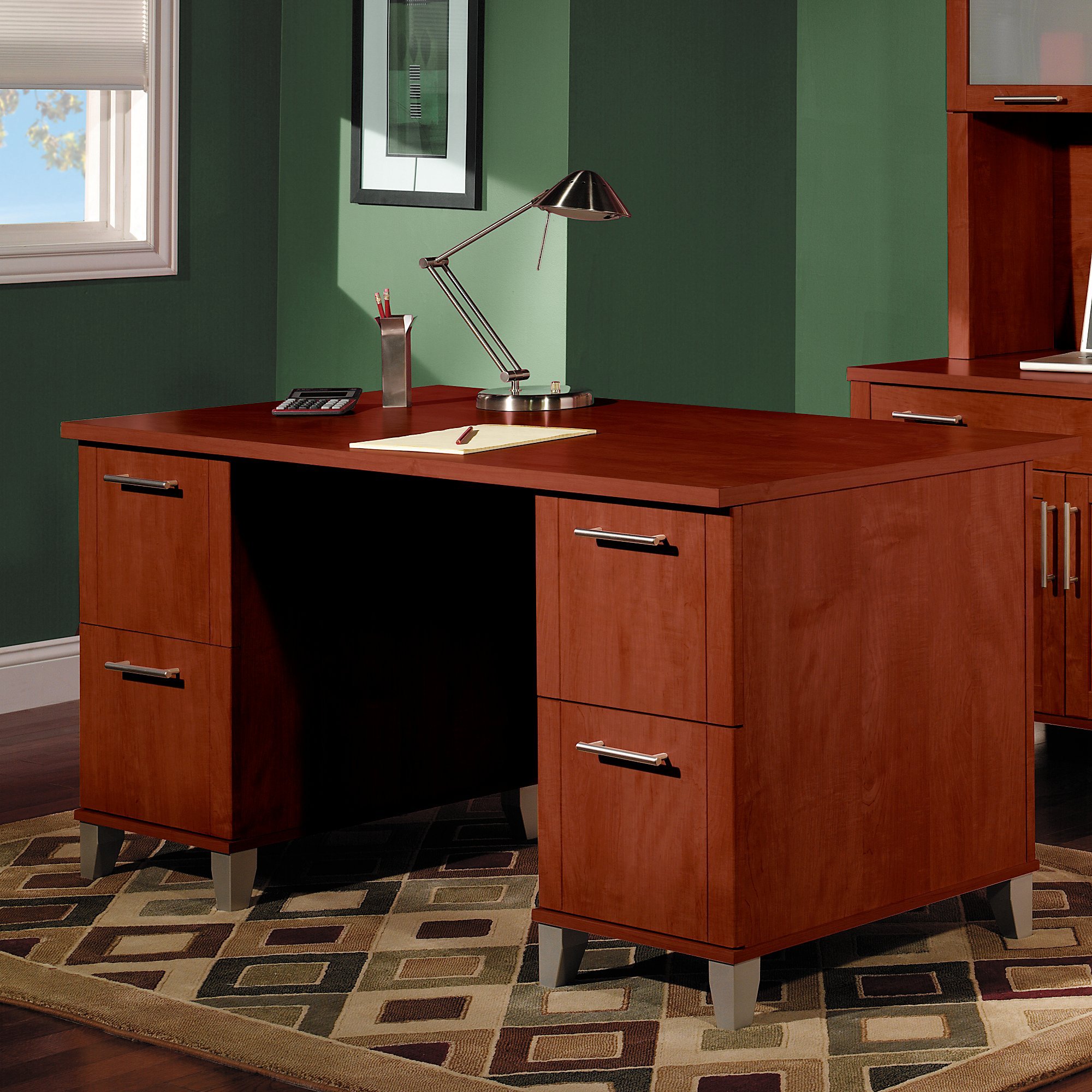 Bush Furniture Somerset Office Desk in Hansen Cherry