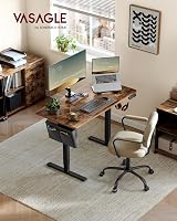 VASAGLE Electric Standing Desk 60x120 cm 72-120 cm 4 Memory Heights Rustic view 2