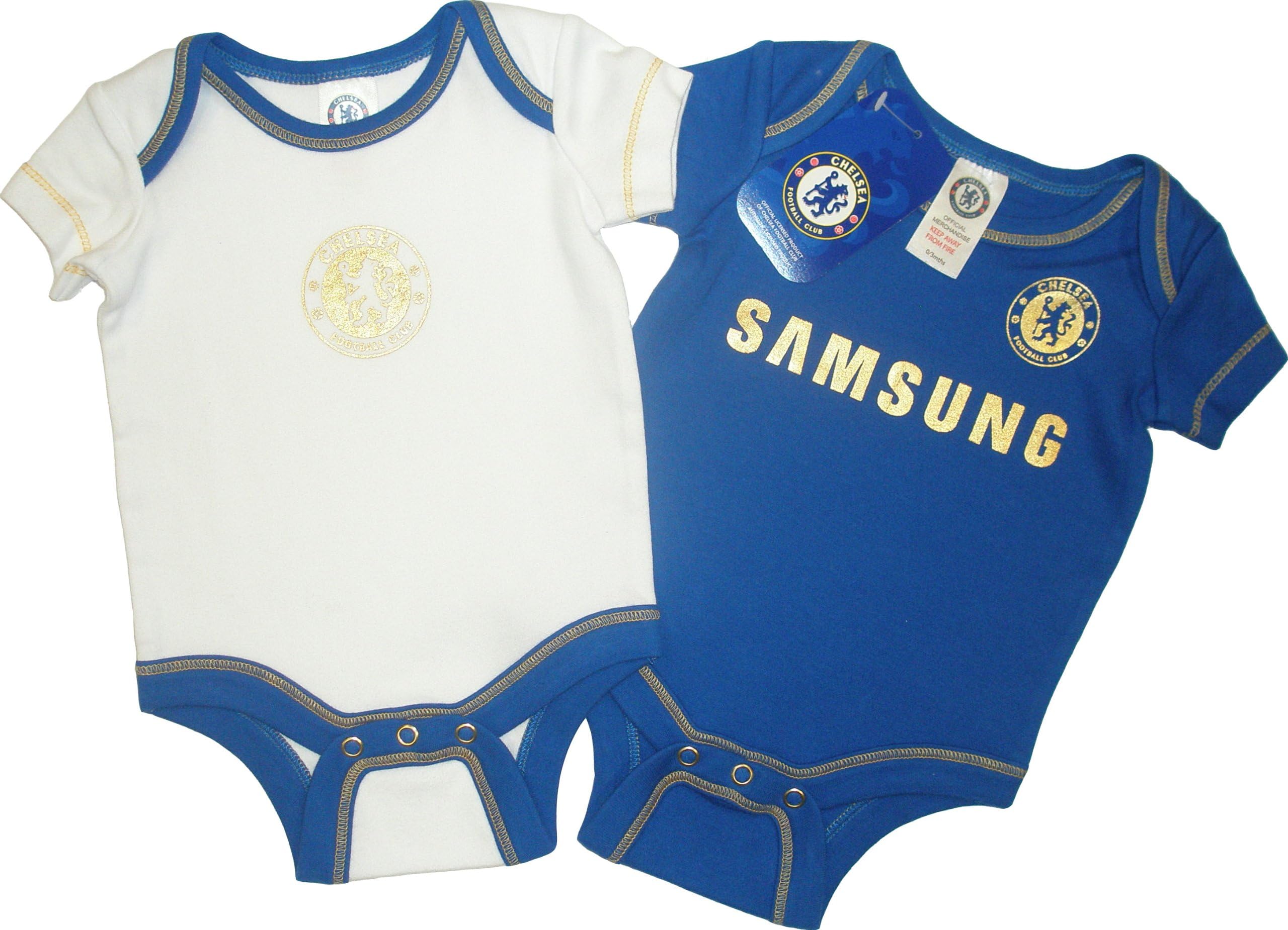 Chelsea - Samsung Gold Writing Baby Onesie Set (Home & Away)