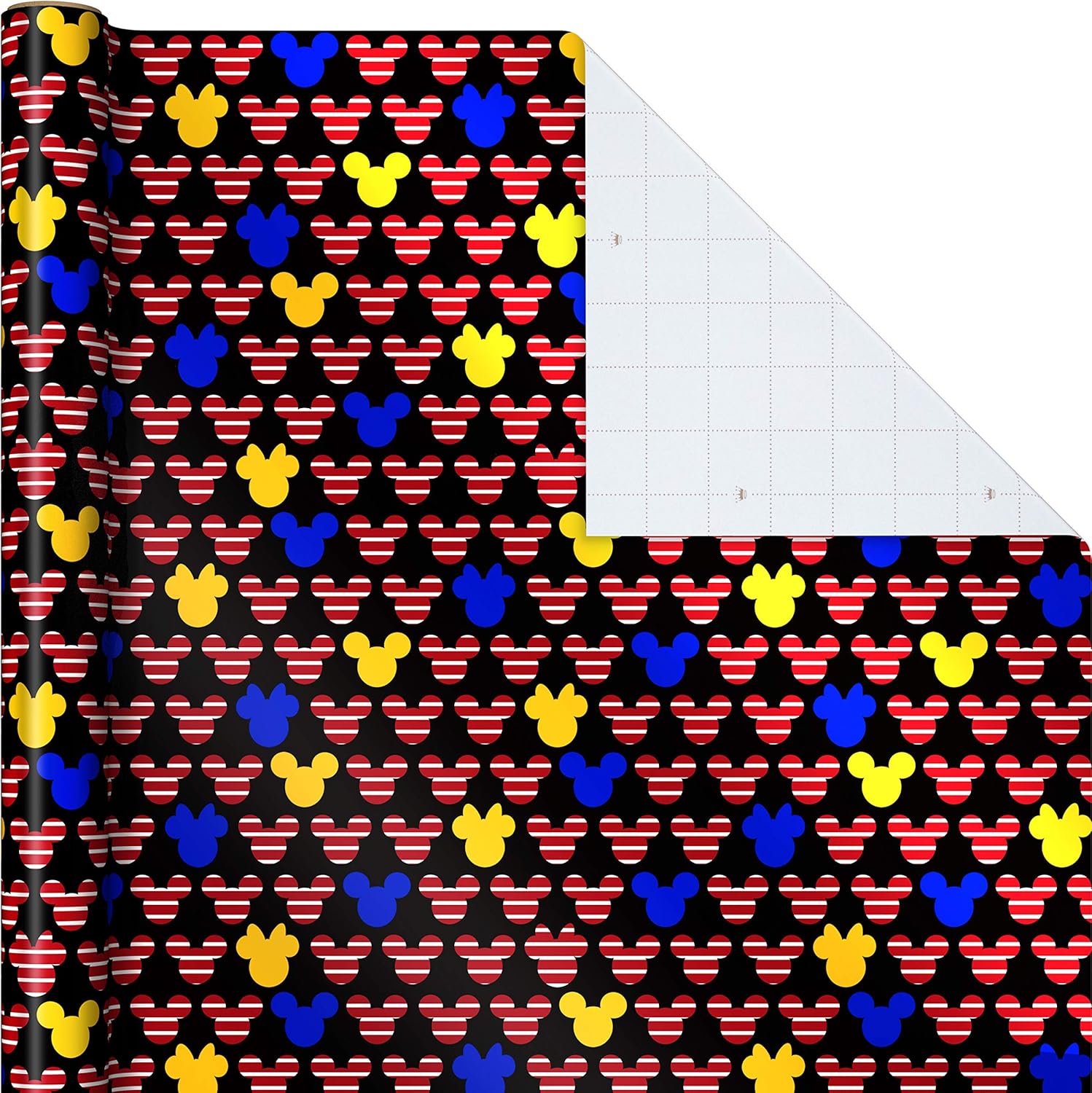 Hallmark Disney Mickey Mouse Wrapping Paper with Cut Lines on Reverse (3-Pack: 60 sq. ft. ttl) for Birthdays, Christmas, Hanukkah, Baby Showers and More: Kitchen & Dining
