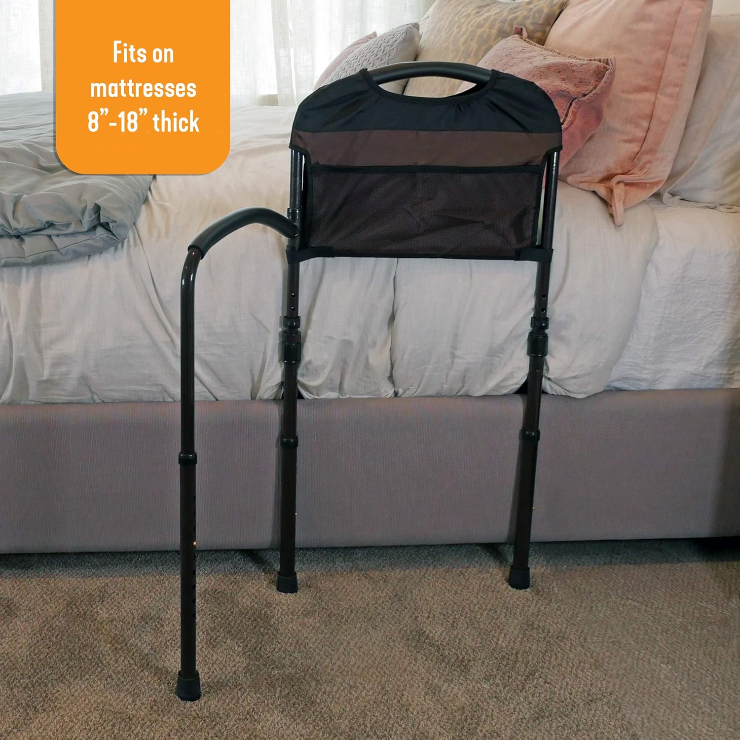 Stander Mobility Rail, Senior Bed Rail and Assist Bar with Swing-Out Mobility Arm and Organizer Pouch: Health & Personal Care