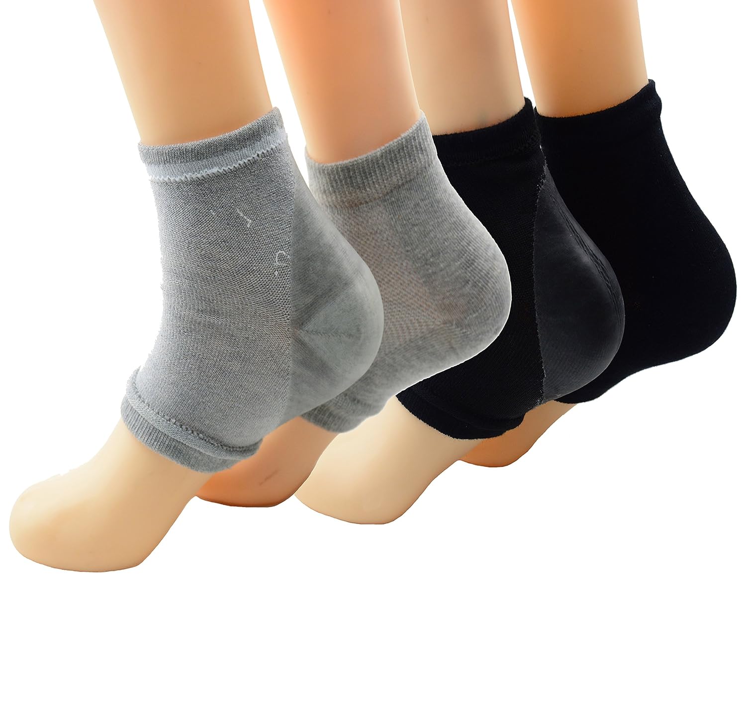 Makhry 2 Pairs Moisturizing Silicone Gel Heel Socks for Dry Hard Cracked Skin Open Toe Comfy Recovery Socks Day Night Care : Beauty