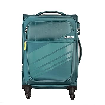 American Tourister Polyester Sterling SP Teal Blue Trolley Bag (55 cm)