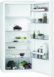 AEG SFB51221AS Kühlschrank / großer Einbaukühlschrank mit Gefrierfach / 173 l Kühlraum / 14 l 4-Sterne Gefrierfach / sparsamer Kühlschrank mit Glasablagen & LED-Beleuchtung / A++ / H: 122,5 cm / weiß