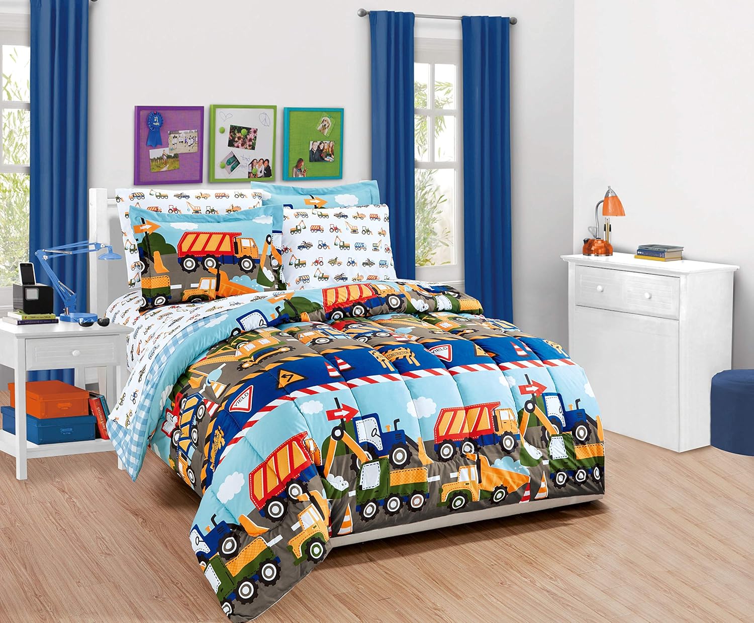 Amazon Com Mk Home 5pc Twin Comforter Set Teens Boys Construction