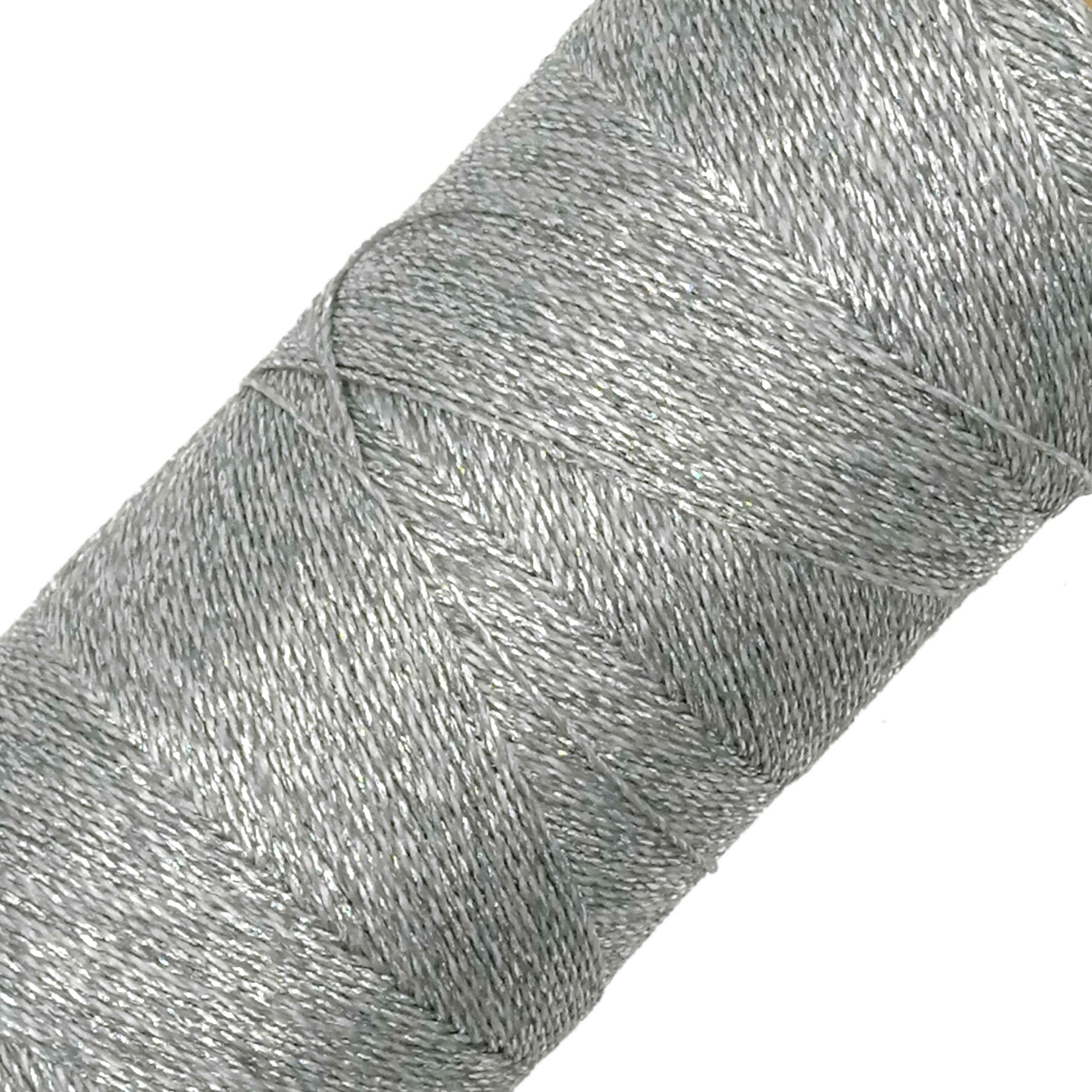 LINHASITA Linhasita Waxed Thread 100g / 360m 0.5mm Thick Polyester Macrame 30 Colours (Silver)