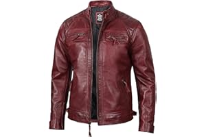 Blingsoul Leather Jacket Men - Quilted Cafe Racer Leather Jackets For Men