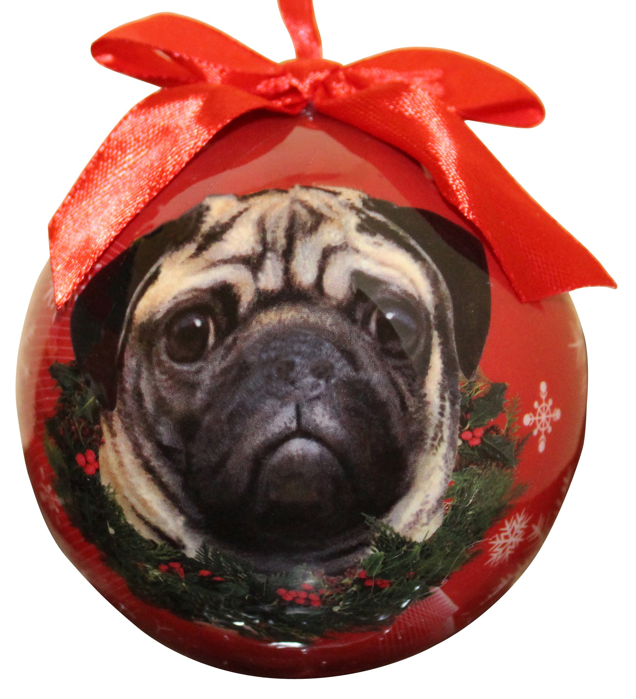 Pug Christmas Ornament Shatter Proof Ball Easy To Personalize A For Pug Lovers