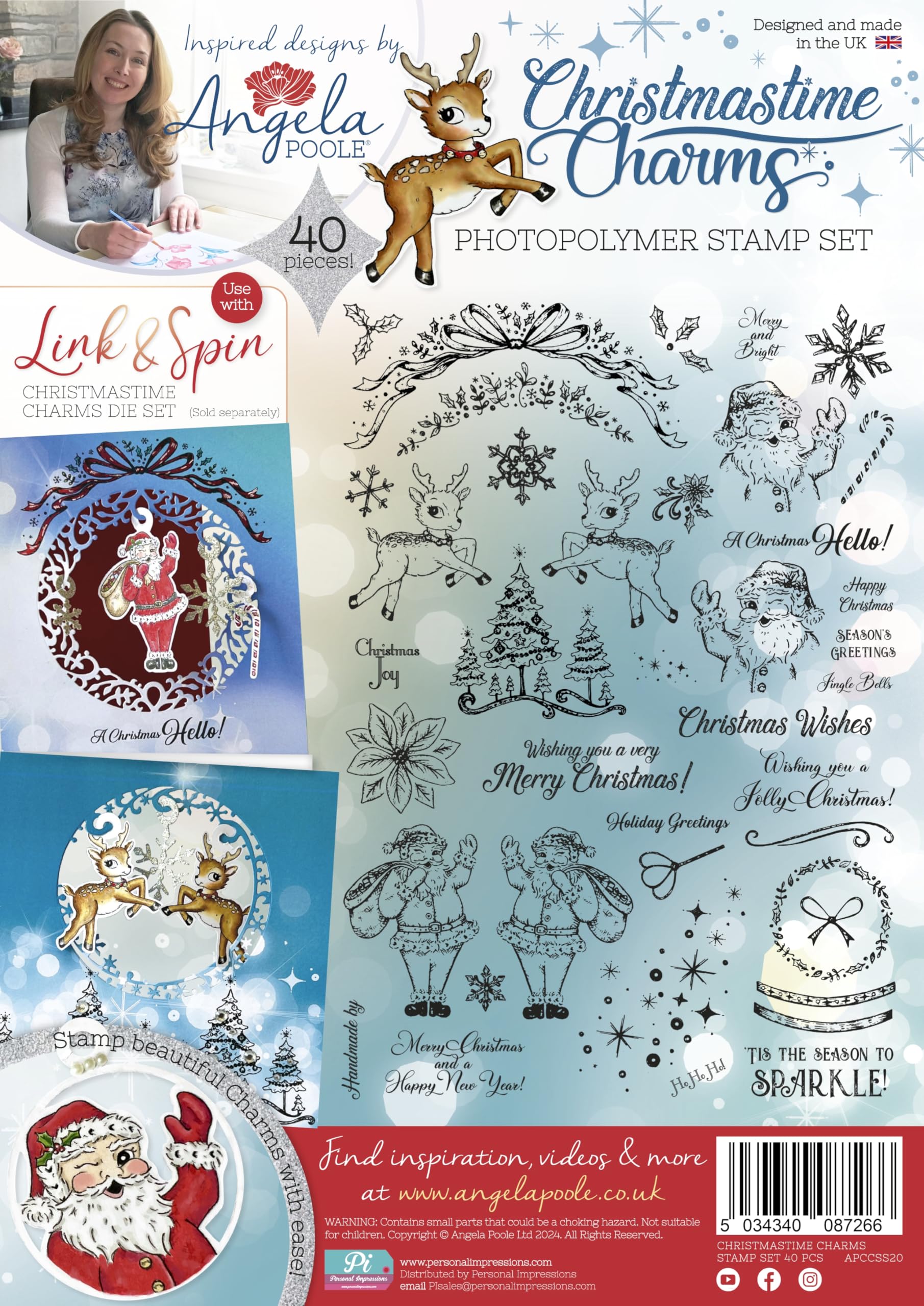 Angela Poole Christmastime Charms A4 Photopolymer Stamp Set