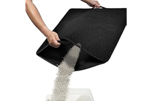 Conlun Cat Litter Mat Kitty Litter Trapping Mat 31” x26” Honeycomb Double Layer, Urine Waterproof, Easier to Clean, Litter Box Mat Scatter Control, Less Waste, Soft on Paws, Non-Slip