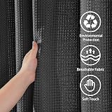 Shower Curtain 182x198cm with Metal Hooks Waffle Fabric Black view 7