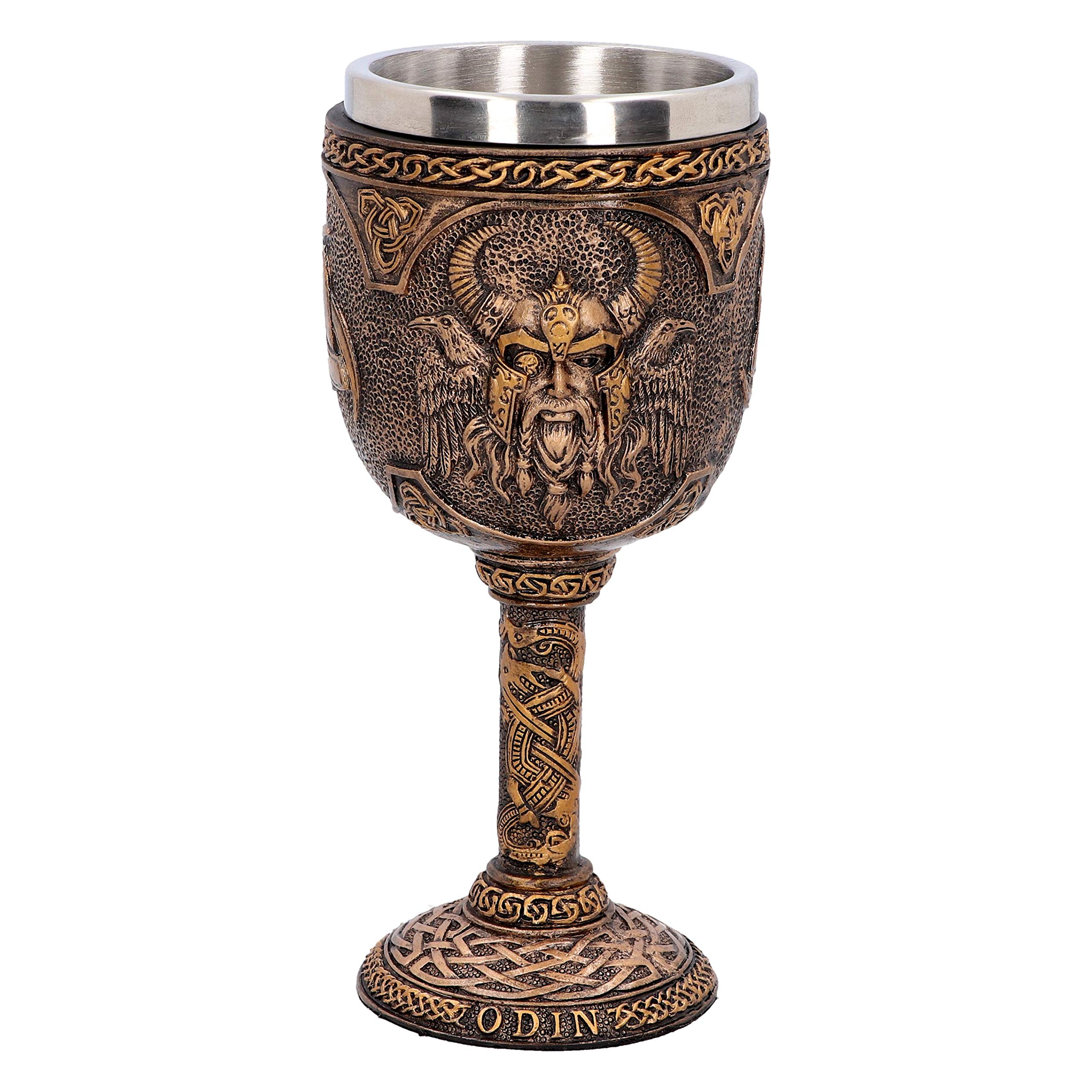 Nemesis Now D4717P9 Odin Goblet 17cm, Resin w. Stainless Steel, Bronze