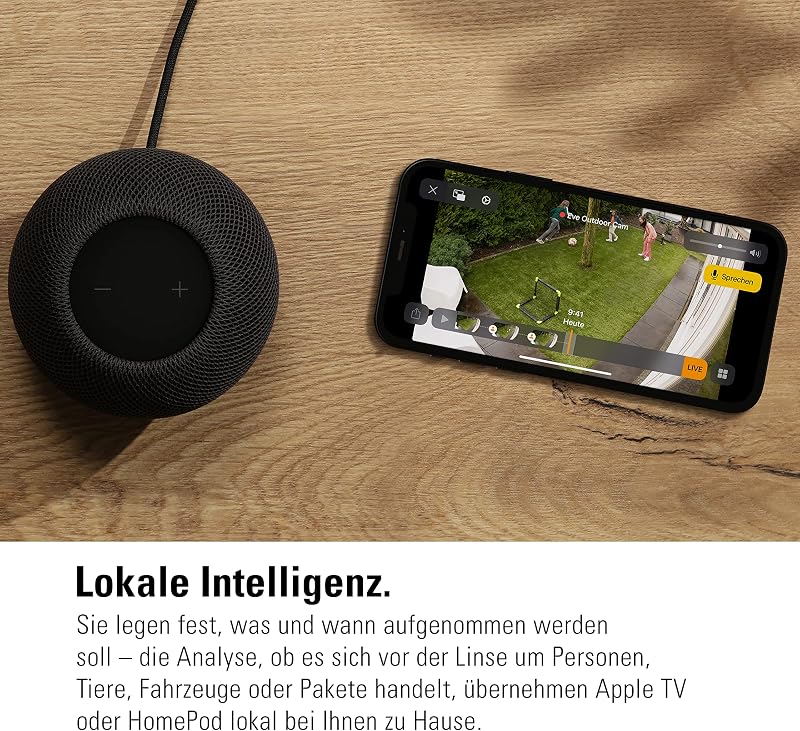 Outdoor Cam (Apple Home) 2er-Pack – Smarte Außenkamera mit Flutlicht