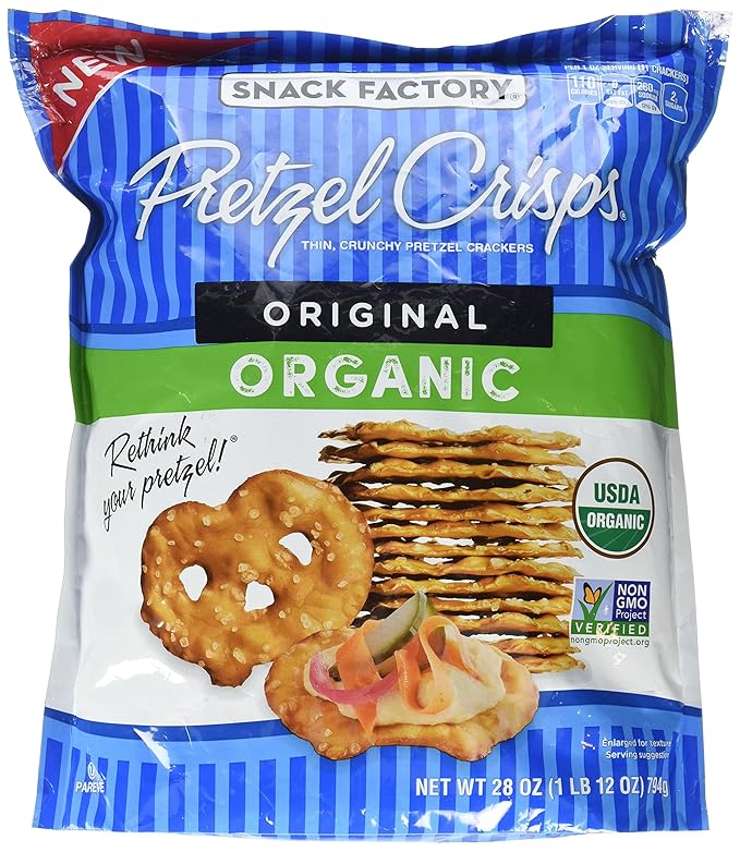 Snack Factory Pretzel Crisps, Original ORGANIC, 28 oz Bag