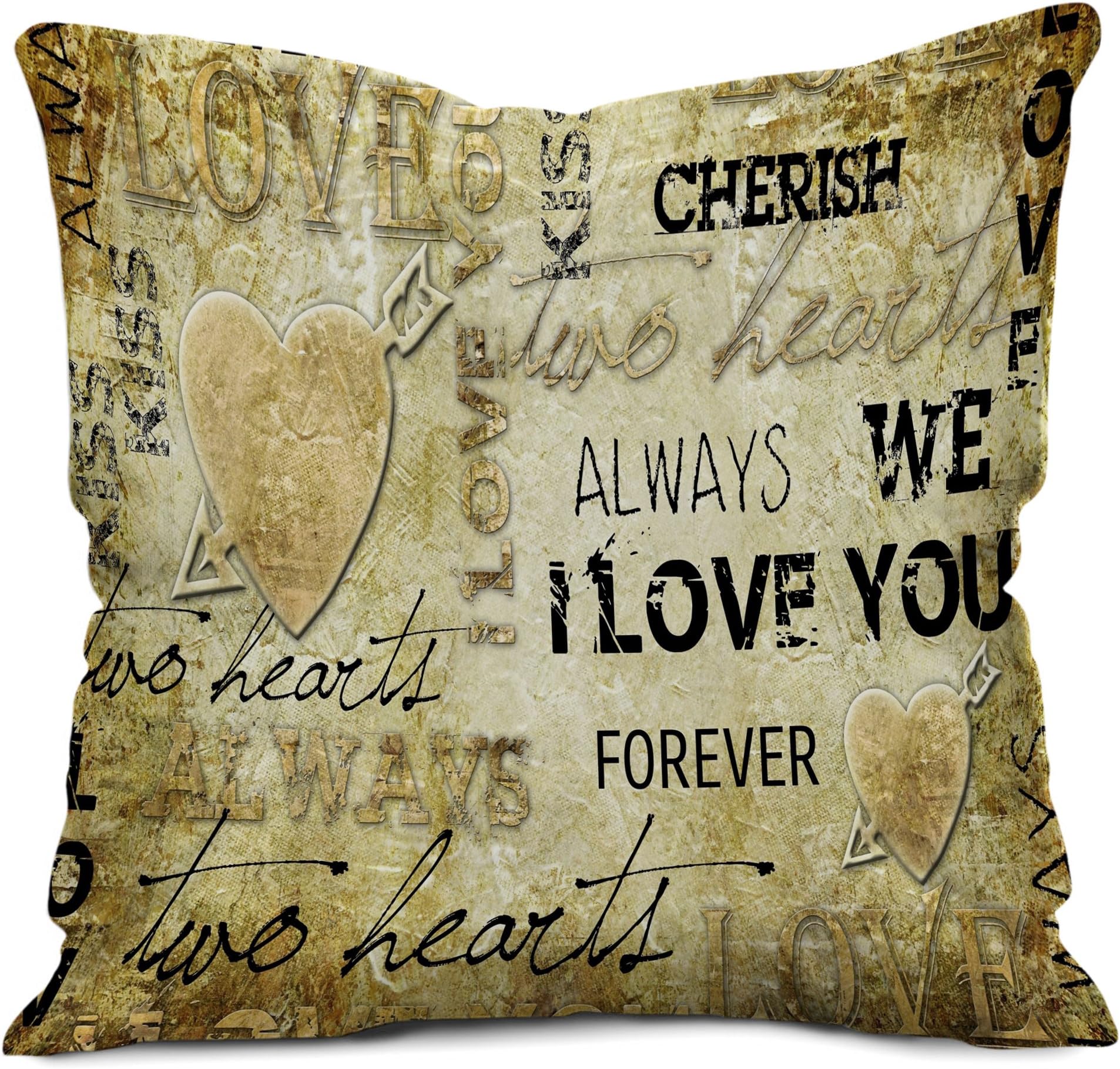 Gemshop Micro Satin Cushion with fillers for Your Love one with Multi Messages(12x12)