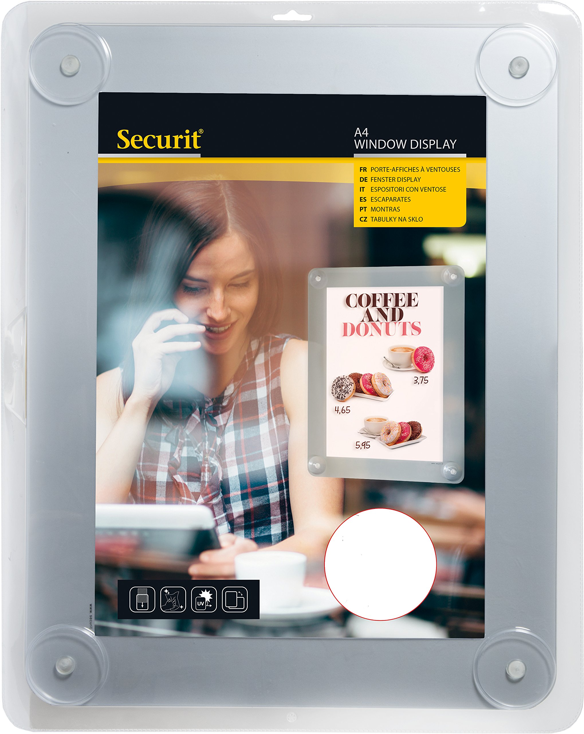 Securit A4 Window Display Frame - Grey, PFW-A4-GY