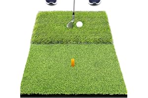 SAPLIZE Foldable Heavy-Duty Golf Hitting Mat with 10mm EVA Backing for Indoor/Outdoor Swing & Chipping, Golf Accessories & Gift for Men & Women