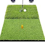 SAPLIZE 23" x 16" Foldable Golf Hitting Mat, 2-in-1