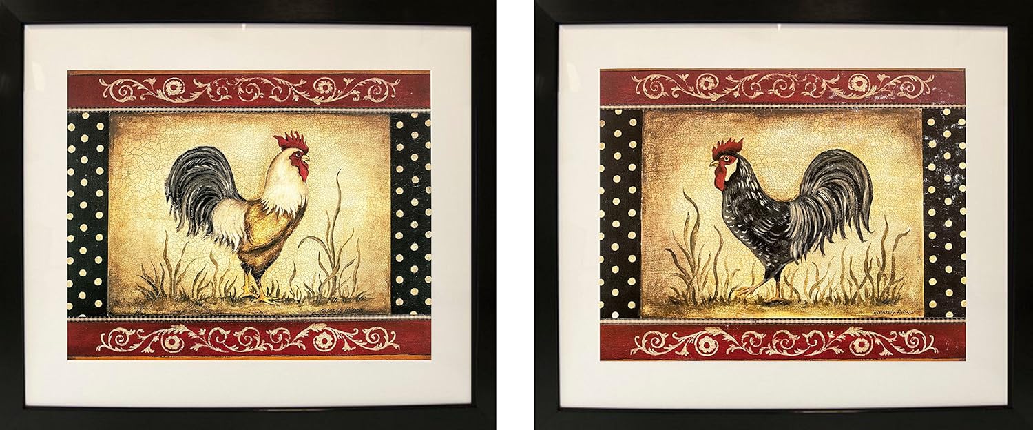 Amazon Com Cock A Doodle Doo Two Piece Set Decorative Wall Art