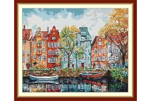 CrossNest 14CT Counted Cross Stitch Kit for Beginners, Unprinted Complete DIY Embroidery Set with Pattern & Tools, Premium Ai