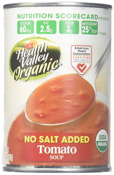 HEALTH VALLEY ORGANIC TOMATO SOUP, NO SALT, 15 OZ