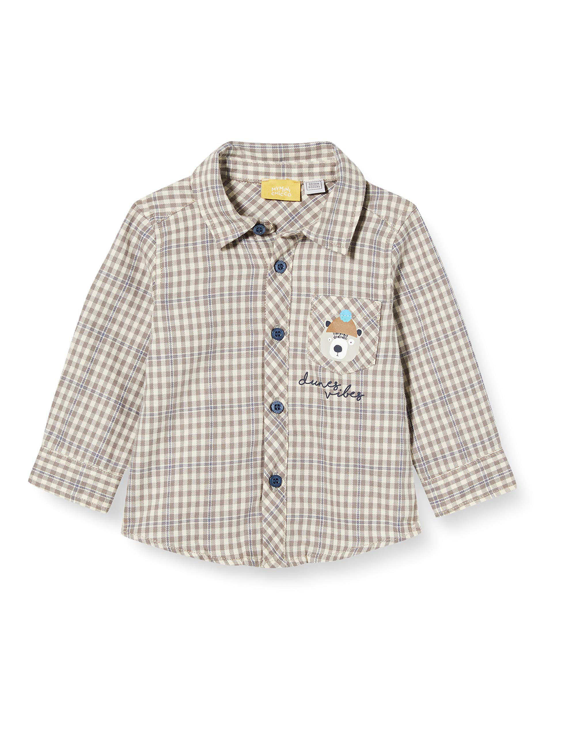 chicco Baby Boys' Camicia Maniche Lunghe Long Sleeved Shirt, Marron, 68