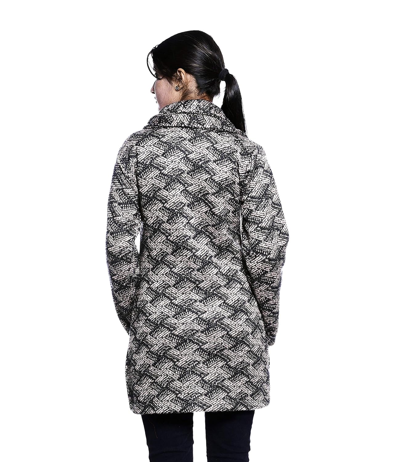 pilot full sleeve coat style woolen women cardigan grey