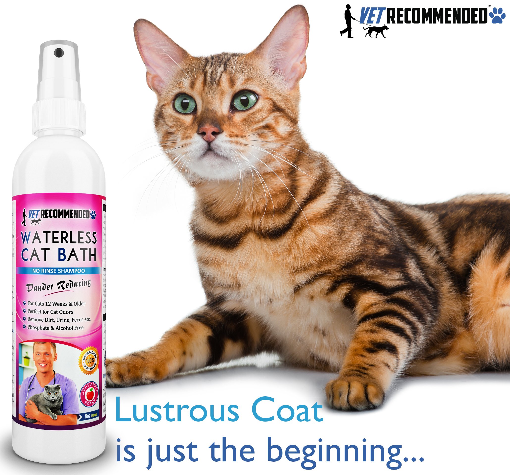 NEW Vet Waterless Cat Shampoo Detergent and Alcohol
